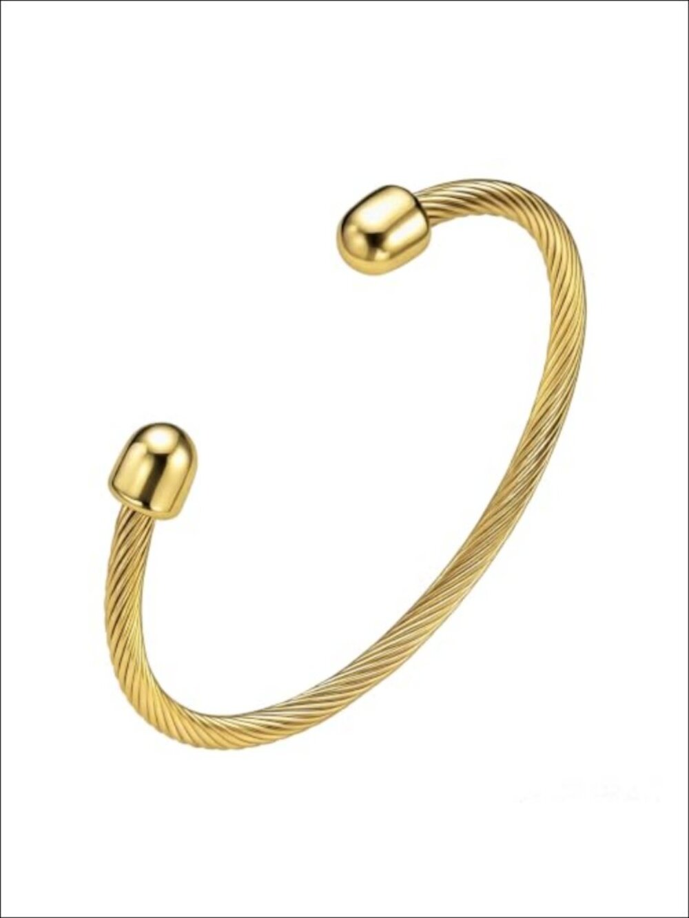 Stainless Steel Twisted Cable Open Cuff Bracelet Adjustable for Everyday Wear